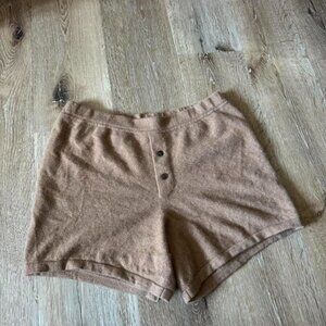 Guest in Residence Brown/Tan Cashmere Pull On Everywhere Shorts Women's Size M